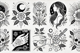 make a minimalist lineart tattoo design or illustration