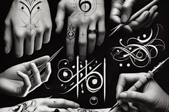 create arabic and persian minimal calligraphy tattoo