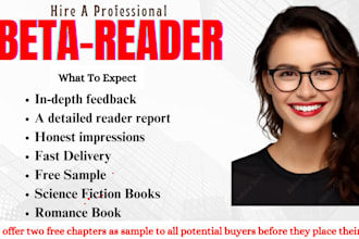be your beta reader for all your romance and science fiction books
