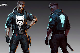 draw cyberpunk anime style illustration or fan art