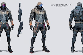 design your cyberpunk or sci fi character art illustration