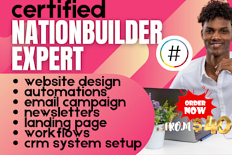 design nationbuilder website workflow campaign automations crm system management