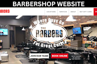build modern barbershop website barber booking appointment website barber websit