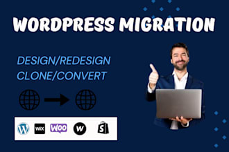design, redesign, convert or clone wix, webflow, squarespace to wordpress