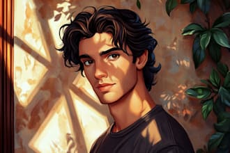 draw a portrait in semi realism disney cartoon style