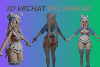 create upload edit vr unity vrc avatar vrchat vrc character vr game furry avatar