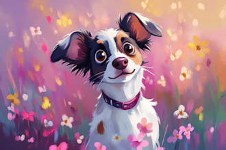draw your pet portrait into cute disney style