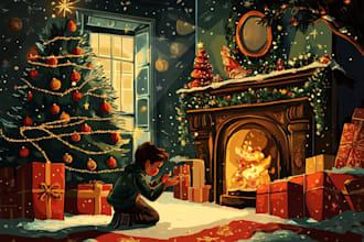 make a design christmas card, greeting card