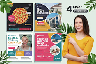 design professional flyers, brochures, posters, and marketing materials for you