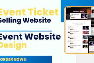 design event selling ticket website landing page wedding  website sales leads