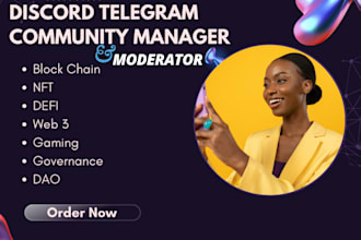be telegram admin, chatter, community manager,  discord moderator, telegram mod