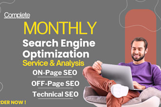 provide complete monthly on page technical and off page seo backlink services