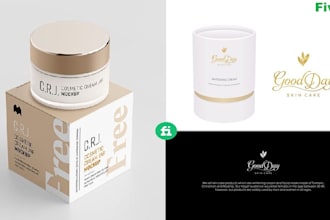 do luxury feminine skin care cosmetic logo or product packaging and label design