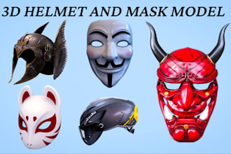 3d custom mask model 3d helmet model 3d cosplay mask oni mask for 3d printing