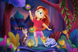 illustrate children story book illustration, children story, book illustration