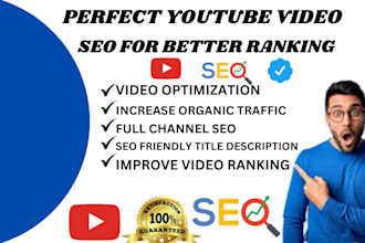 do youtube channel and video seo, video optimization for your channel