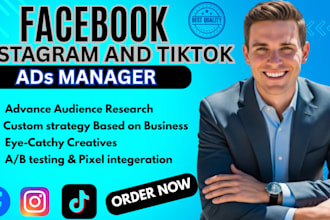 manage facebook, instagram, and tiktok ads to grow your ecommerce business