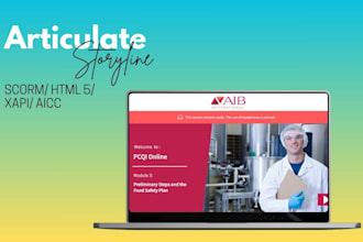 design a scorm, xapi compliant elearning course in articulate storyline