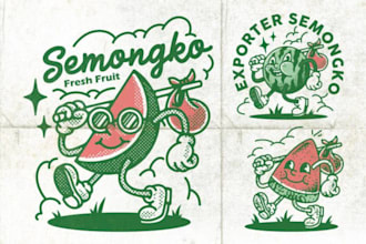 do vintage cartoon mascot logo or tshirt design