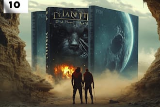create professional fantasy book cover, sci fi, crime or horror book cover