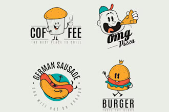 do vintage classic retro cartoon character logo