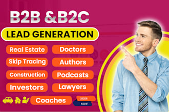 provide leads for real estate, authors, lawyers, doctors, coaches, and investors