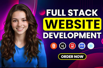 do website development, build custom website design as full stack web developer