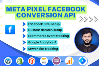 setup meta pixel facebook conversion API, ga4 server side tracking by GTM