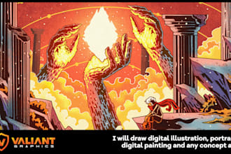 draw digital illustration, digital painting, and any concept art you want