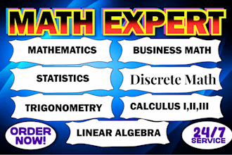 help in mathematics, statistics, discrete math, calculus and linear algebra