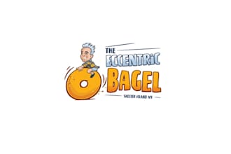 design looking eccentric bagel store logo