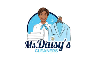 design exciting character dry cleaners queens logo