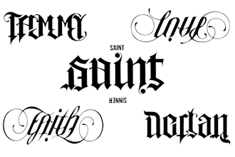 create custom ambigram tattoo design in illustrator