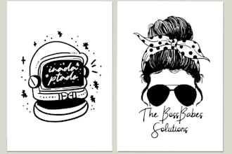 design custom hand drawn logo with unique illustration