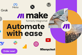 setup instagram tiktok facebook automated posting on make com chatgpt deepseek