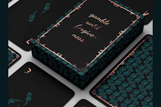 illustrate card game design tarot card box mockup design rulebook or guide book
