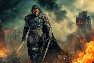create fantasy character game concept for game or book