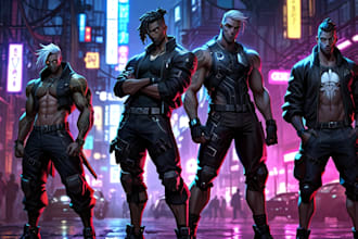 make sci fi or cyberpunk character, concept art illustration