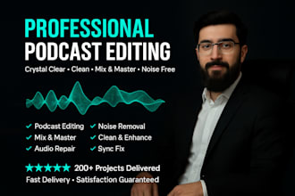 audio editing to remove background noise, wind, echo, repair, clean, and fix