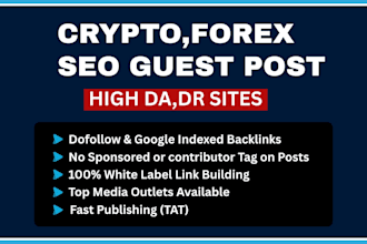 publish crypto, bitcoin, and forex guest post with backlinks