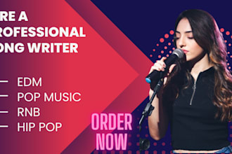 be female singer and songwriter for edm or pop music lyrics rnb rock vocals