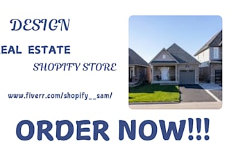design  real estate shopify store online store logo shopify website store amazon