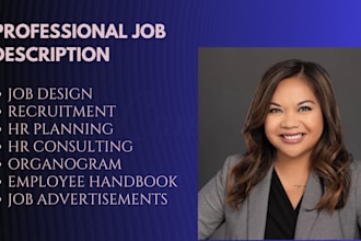 create you a professional job description that works and attract top talent