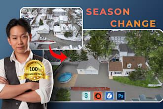 change 1 picture season from spring to winter or autumn