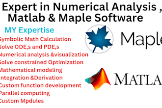 help in numerical computation using matlab, maple