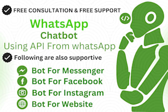 create whatsapp chatbot via whatsapp bot api, facebook messenger bot