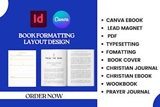 do book formatting, layout design and book typesetting using indesign, canva