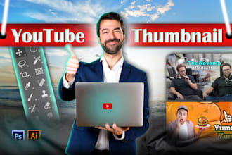 design youtube thumbnail for vlog or podcast channel