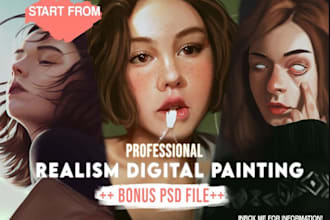 draw any concept art, digital illustration, digital painting, and portrait