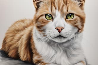 draw realistic art portrait of your cat, dog or any pets